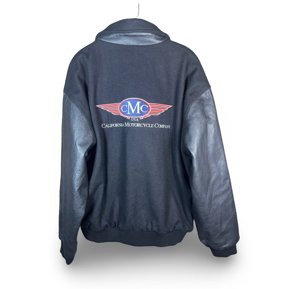 VTG California Motorcycle XXL Company Leather Wool Varsity Jacket Thinsulate CMC